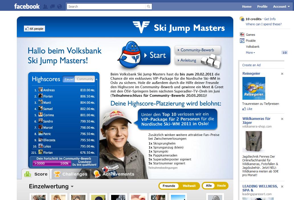 Volksbank Ski Jump Masters Start Screen