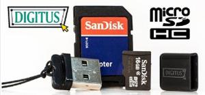 [ebay] Digitus Mini USB Cardreader Stick + 16GB Micro SD Speicherkarte + SD Adapter für 8,49€ inkl. Versand