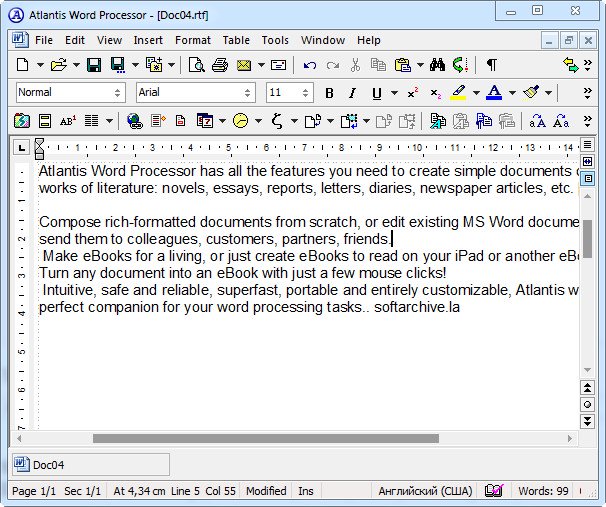 atlantis word processor ebook tab effect