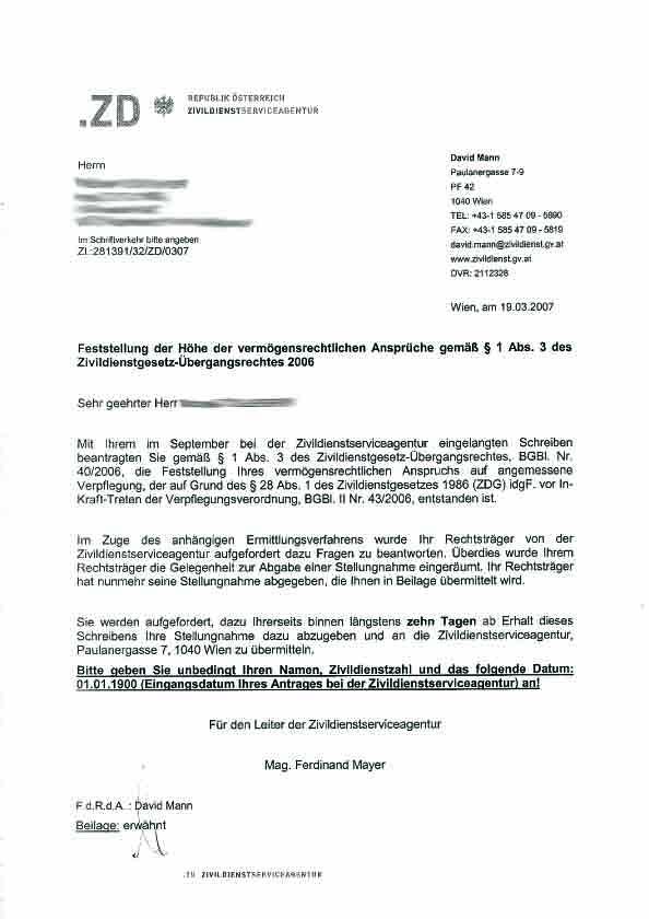 Bescheid: Abgelehnt wg. eines formalen Fehlers (KAGES) - ziviforum.com ...
