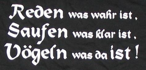 Shirt, RARITÄT , Reden was wahr ist, saufen was klar ist, vöwas